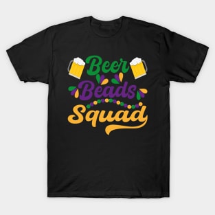 Mardi Grass Beer Beads Squad T-Shirt